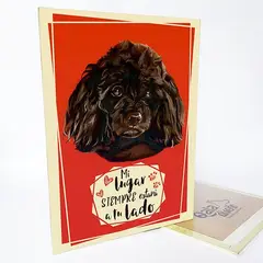QALA DISEÑO - Cuadro Decorativo - - Perro Poodle N - 30x225 cms