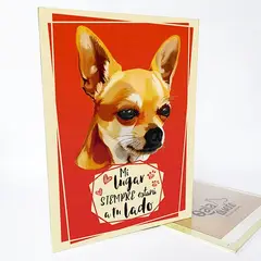 QALA DISEÑO - Cuadro Decorativo - - Perro Chihuahua D - 30x225 cms