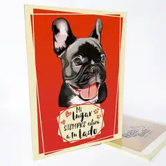 QALA DISEÑO - Cuadro Decorativo - - Perro Bulldog Francés - 30x225 cms