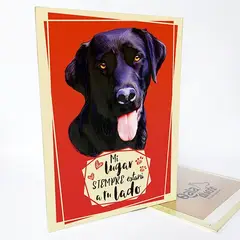 QALA DISEÑO - Cuadro Decorativo - - Perro Labrador N - 30x225 cms