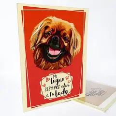 QALA DISEÑO - Cuadro Decorativo - - Perro Pekinés - 30x225 cms