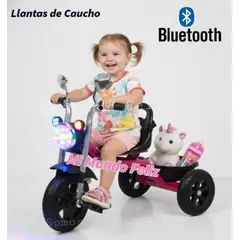 BABY HAPPY - Triciclo para Niños Llantas de Goma Grande Bluetooth Musical