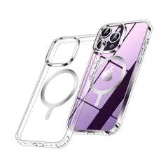 GENERICO - Case Compatible con iPhone 14 Pro Max Transparente con Carga Magnética