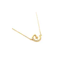 CLEO JOYAS & ACCESORIOS - Collar media luna plata baño de oro mujer