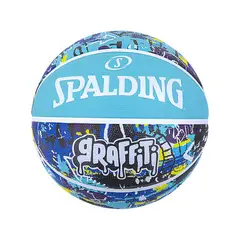 SPALDING - Pelota de Básket Básquet Graffiti Celeste Talla 7