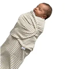 GENERICO - Saquito de dormir para bebé Pima Beige rayas