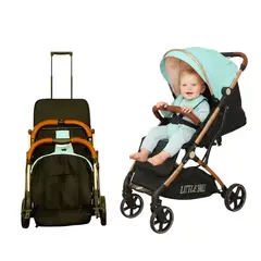 LITTLE BRU ACCESORIOS EXCLUSIVOS - Coche Skyline LittleBru Verde Negro Protección UV Y Pañalera