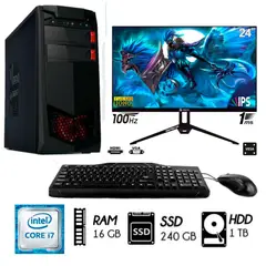 INTEL - Computadora Pc Core I7 3.2Ghz Ram 16Gb Disco 1Tb+ SSD 240GB MONITOR 24