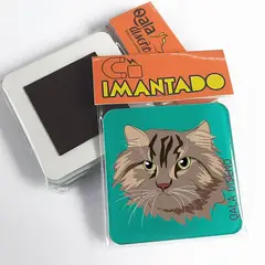 QALA DISEÑO - Imantado de Acrílico - - Gato Peludo - Magneto 6x6
