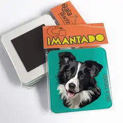 QALA DISEÑO - Imantado de Acrílico - - Perro Border Collie - Magneto 6x6