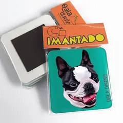 QALA DISEÑO - Imantado de Acrílico - - Perro Boston - Magneto 6x6