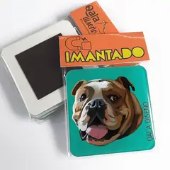 QALA DISEÑO - Imantado de Acrílico - - Perro Bulldog Inglés Magneto 6x6