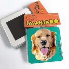 QALA DISEÑO - Imantado de Acrílico - - Perro Golden - Magneto 6x6