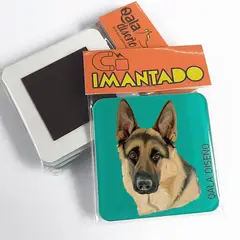 QALA DISEÑO - Imantado de Acrílico - - Perro Pastor Alemán - Magneto 6x6