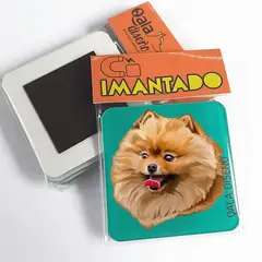 QALA DISEÑO - Imantado de Acrílico - - Perro Pomerania - Magneto 6x6