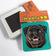 QALA DISEÑO - Imantado de Acrílico - - Perro Pug N- Magneto 6x6
