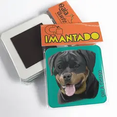 QALA DISEÑO - Imantado de Acrílico - - Perro Rottweiler - Magneto 6x6