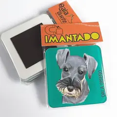 QALA DISEÑO - Imantado de Acrílico - - Perro Schnauzer - Magneto 6x6