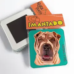 QALA DISEÑO - Imantado de Acrílico - - Perro Shar Pei - Magneto 6x6