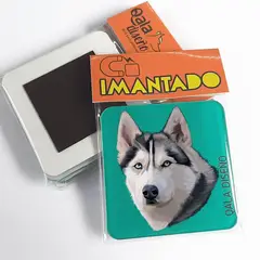 QALA DISEÑO - Imantado de Acrílico - - Perro Siberiano - Magneto 6x6