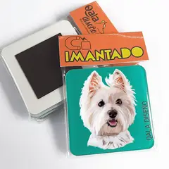 QALA DISEÑO - Imantado de Acrílico - - Perro Westie - Magneto 6x6