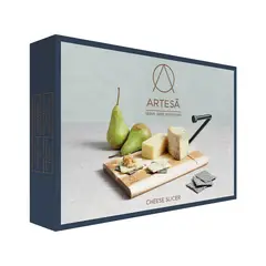 ARTESA - Tabla de queso con rebanador de alambre - madera acacia