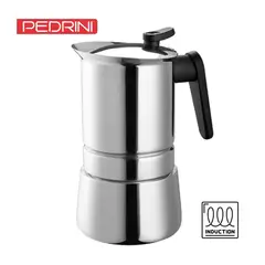 PEDRINI - Cafetera italiana acero inox. 10 tz inducción STEEL MOKA