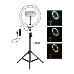GENERICO - Combo fotografía aro led 26cm + trípode de 2.1 m tik tok kawai