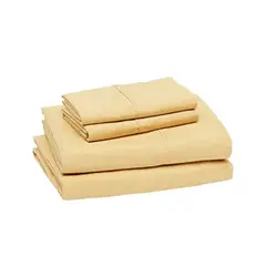 ISATEX HOME - Juego de Sábanas Amarillo de Algodón Pima King