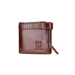 BULLCAPTAIN - - Billetera de Cuero Brillante QB-059-CF Café