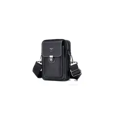 BULLCAPTAIN - - Morral de Cuero Mate YB-075-BK Negro