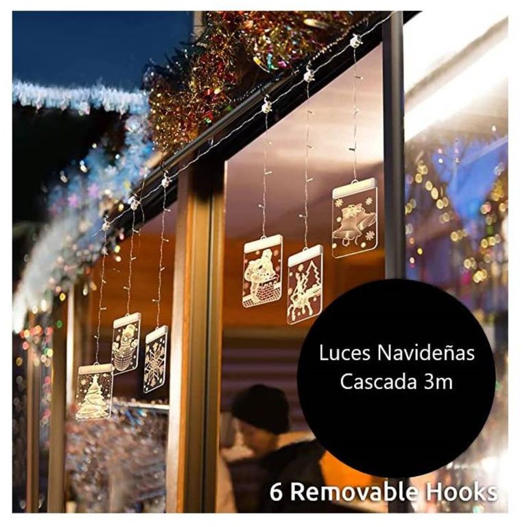 Luces LED Navideñas Cascada Paleta luz navidad Ambar