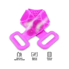GENERICO - Cepillo de Silicona Rosado Multiusos para ducha