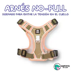 CHITAYA PET SHOP - Arnés no-pull y correa - Khaki - Small