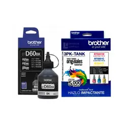 BROTHER - Pack de tintas 3PK-TANK BTD60BK