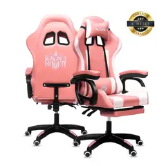 XION - Silla Gamer Raven Reclinación 135 Grados Posapies Rosada