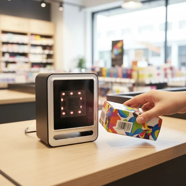 Lector escaner de código de barras alámbrico USB de mesa omnidireccional 2D 1D YHD-9200D