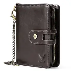 ARMUZ - Billetera de Cuero Vacuno De Alta Calidad BP11M con RFID Cadena