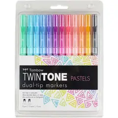 TOMBOW - Marcadores doble punta Twintones - Set Pastel 12und
