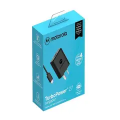 MOTOROLA - Cargador turbo power 27w tipo c carga rápida q c 4.0 negro