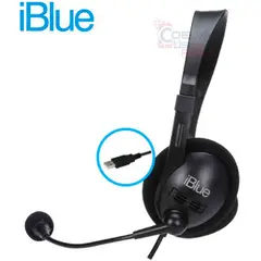 IBLUE - Audífono con micrófono hs-3001bk usb chat link skype clases