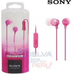 SONY - Audífonos ex15ap extra bass earbuds micrófono rosado