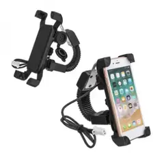GENERICO - Holder para celular de moto con entrada usb para carga conecta con fusible