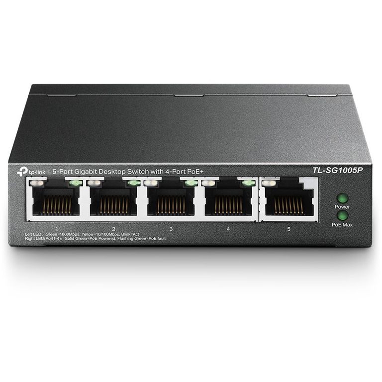 TP-Link - Switch TL-SG1005P de 5 Puertos Gigabit (4 Puertos POE+)