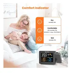 GENERICO - Reloj Despertador de Proyección - Estación Meteorológica