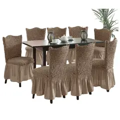 SALA FABULOSA - Funda de silla spandex burbuja 8 piezas - BEIGE ELEGANT