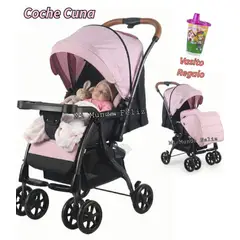 BABY HAPPY - Coche de Paseo con Cubrepies Rosado Bebe