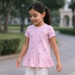 LE PETIT COMPANY - Polo Niña 100 Algodón Dots Hot Pink
