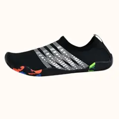 GENERICO - Aquashoes Zapatos Acuáticos AquaModa M1BNP Unisex Negro Raya Plateada