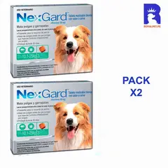 NEXGARD - ANTIPULGAS 10 A 25 KG X3 TABLETAS PACK X2 CAJAS
